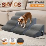 Skylos Dog Ramp for Bed Sofa Small Dog Pet Step Stair  Soft 2/3/4 Step Washable