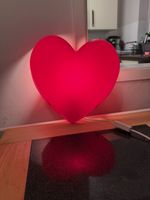 Ikea Smila Hjarta Red Heart Shaped Bedside Wall Lamp Childrens Bedroom Light Red