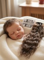 Mohair for reborn doll, rooting. Loutrais Mohair premium - 10 GRAMS Medium Brown
