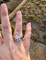 Art Deco Style Lab Created Diamond Wedding & Engagement 14K White Gold FN Ring