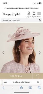 Phase Eight Bow & Feather Disc hat