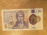 Rare £20 note with unique serial number 000040