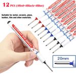 12PCS 20mm Deep Hole Long Nib Head Marker For Metal Perforating Pen Woodworking