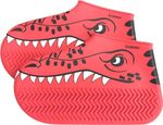 Kids Waterproof Silicone Shoe Covers Anti-Slip Reusable Dinosaur Red