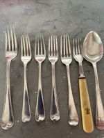 5 Solid Silver Forks One Solid Silver Sooon 1 Fish Fork 1 Spoon
