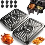 2 Pack Non-Stick Crisper Plate for Ninja Foodi AF400UK DZ401 Air Fryer Grill Pan