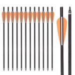 14"-16" Fiberglass Arrow Crossbow Bolts Flat Nock Targeting Hunting Practise 12x
