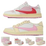Jordan 1 Low x Travis Scott "Shy Pink" Men's  Women's  Retro Basketball Shoes