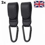 2x Leather Buggy Clips Pram Hooks For Bags Baby Pushchair Clips Stroller Hooks