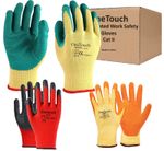 24 PAIRS LATEX COATED ORANGE RUBBER WORK GLOVES BUILDER GARDENING SAFETY GRIP