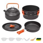 Camping Cookware Set: Portable Pot, Pan Kettle & Gas Stove for Outdoor Cooking