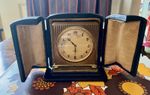 Antique Zenith Travel 8 day Clock in Gilded Bronze - For Repairs With Case