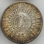 Rare 5 Zlotych  Strzelecki 1934 Jozef Pilsudski Poland Coin Silver . High Grade 