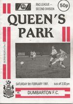 Queens Park v Dumbarton Scottish League 9th February 1991