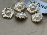5 gold & pearl Chanel buttons Fits & For chanel 20mm Buttons Plus Garment Tag