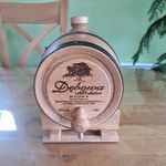 Debowa Polska Polish Vodka Oak Wood Barrel Liquor Dispenser 9"x6" Size 1.L Empty