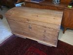 19th Century Domed Pine Chest - with candle box