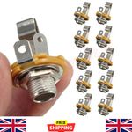 10pcs 1/4" 6.35mm Mono Input Jack Socket Electric Guitar Audio Bass Gift