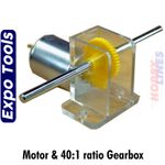 40.1 MOTOR & GEARBOX 1.5-6 volt DC operation 6000rpm 4mm shafts Expo Tools 26009