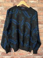 Vintage International Passport Cosby Style Paisley Knit Jumper - Boxy L/XL