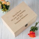 Personalised Engraved Custom Message Large Wooden Memory Box Storage Keepsake