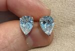 4.0 Carat Lab Created Diamond Solitaire Pear Stud Earrings Platinum Plated 925
