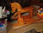 large wooden rocking horse