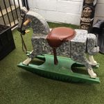 Handmade Vintage Wooden Rocking Horse with leather seat