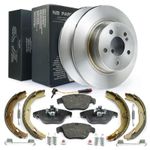 Brake Discs + Brake Pads + Handbrake Rear for Mercedes-Benz W204 S204 A207
