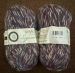 2 x WYS Signature Sock 4 Ply Yarn 100g Ball Purple/Grey/White Wool/Nylon 0596