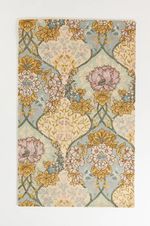 Tufted Wool Floral Area Rug Sage Cream Vintage Style Traditional Carpet Decor