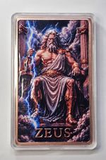 Zeus Greek Gods 10 oz .999 Fine Copper Bar Mintage 1000 Colorized Mt Olympus