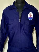 Maserati Badged Zip Front Navy Boiler Suit Overalls Size L 42-45 Inch Chest