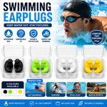 4 Pairs Swimming Ear Plugs Waterproof Reusable Silicone for Adults & Kids