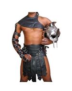 Mens Real Leather Gladiator Kilt Set Heavy Duty Cosplay Costumes LARP