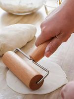 1pc WOODEN T SHAPED DOUGH ROLLER ROLLING PIN BAKING KITCHEN TOOL PIZZA PASTRY UK