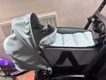 Babyzen Yoyo Bassinet Carrycot Blue with Rain Cover Great Condition