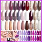20PCS Nail Gel Polish Set Soak off UV LED Colour Base Top Coat Nail Varnish UK
