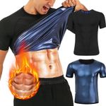Men Sauna Shirt Short Sleeve Sauna Suit Sweat Body Shaper Gym Vest Exercise Tops