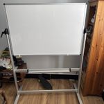COSTWAY 120x90 cm Mobile Whiteboard Double-Sided Dry Erase Board