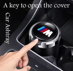 Car Ashtray With Lid And Led Light Car Smokeless Cup Holder For BMW