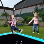 7FT Kids Trampoline w/Swing Outdoor Rectangle Recreational Trampoline W/Mesh Net
