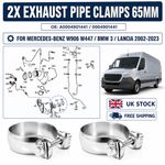 65mm Exhaust Pipe Joint Clamp For Mercedes-Benz W204 C-Class 07-14 AL169564  2x