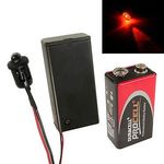 Flashing Red Dummy Fake Alarm LED Enclosed PP3 Holder + Battery, Car, Boat Kit