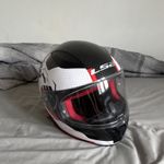 Red White and Black Ls2 Rapid Motorcycle Helmet Full Face Size Small 55cm-56cm
