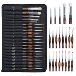 Nicpro 21PCS Miniature Paint Brushes Drybrush, Model Paint Brush Set for Acrylic