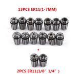 15pcs ER11 Spring Collet Set For CNC Engraving Machine & Milling Lathe Tool