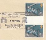 Parliamentary Conference GUTTER PAIR Used Royal Festival 1975 ON PIECE (145577)