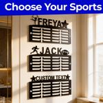 Personalised Medal Hanger Medal Holder Wall Hang Display Rack Custom Text Image