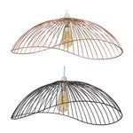 Large Ceiling Pendant Shade Black Wavy Wire Easy Fit Lampshade LED Light Bulb